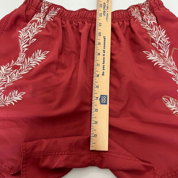 Quiksilver Edition Red Floral Lined Swim Trunks - Men's Size Medium - Picture 10 of 12